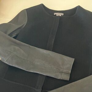 Vince Black Women's Jacket with Leather Trim